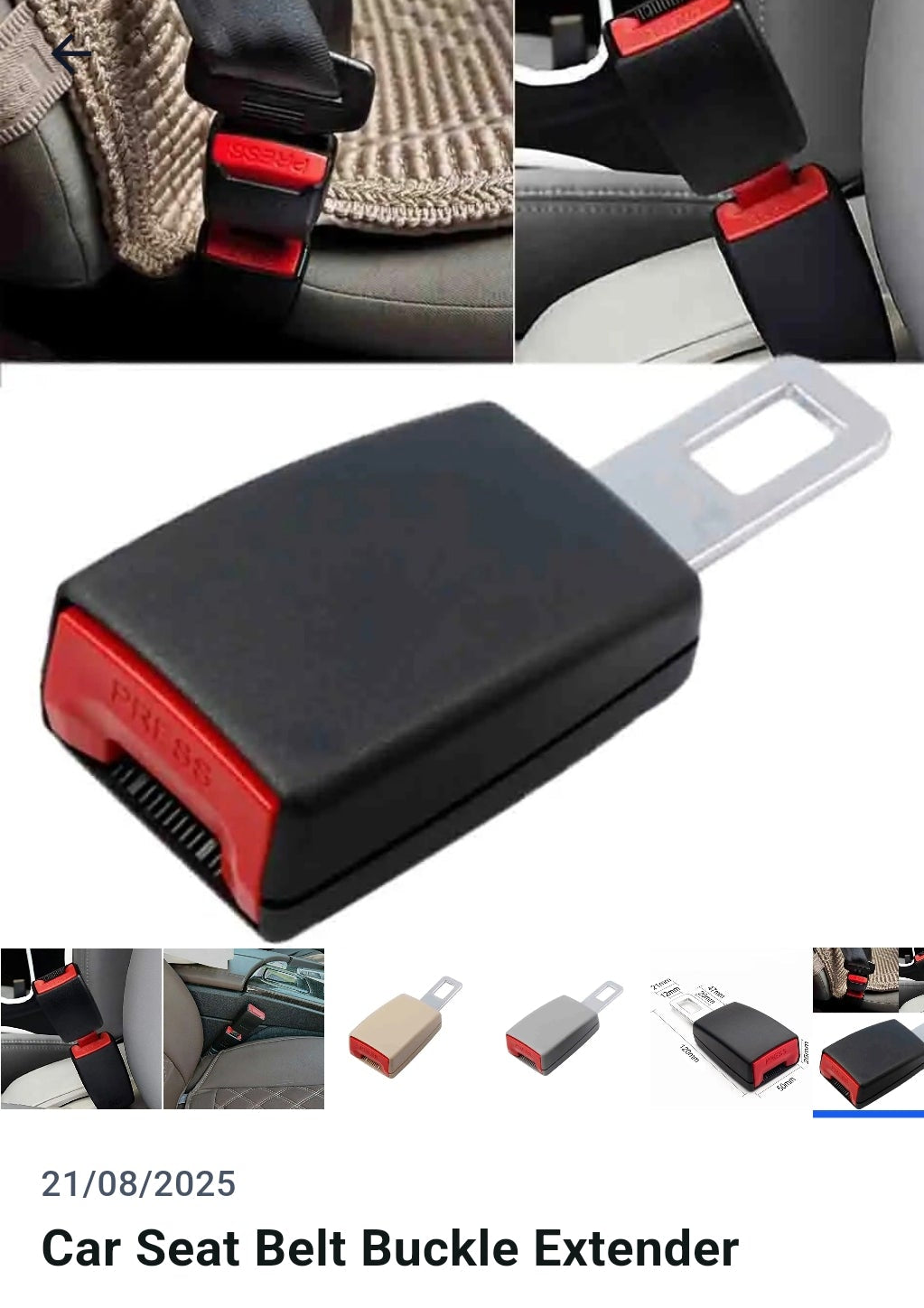 Car seat belt buckle extender