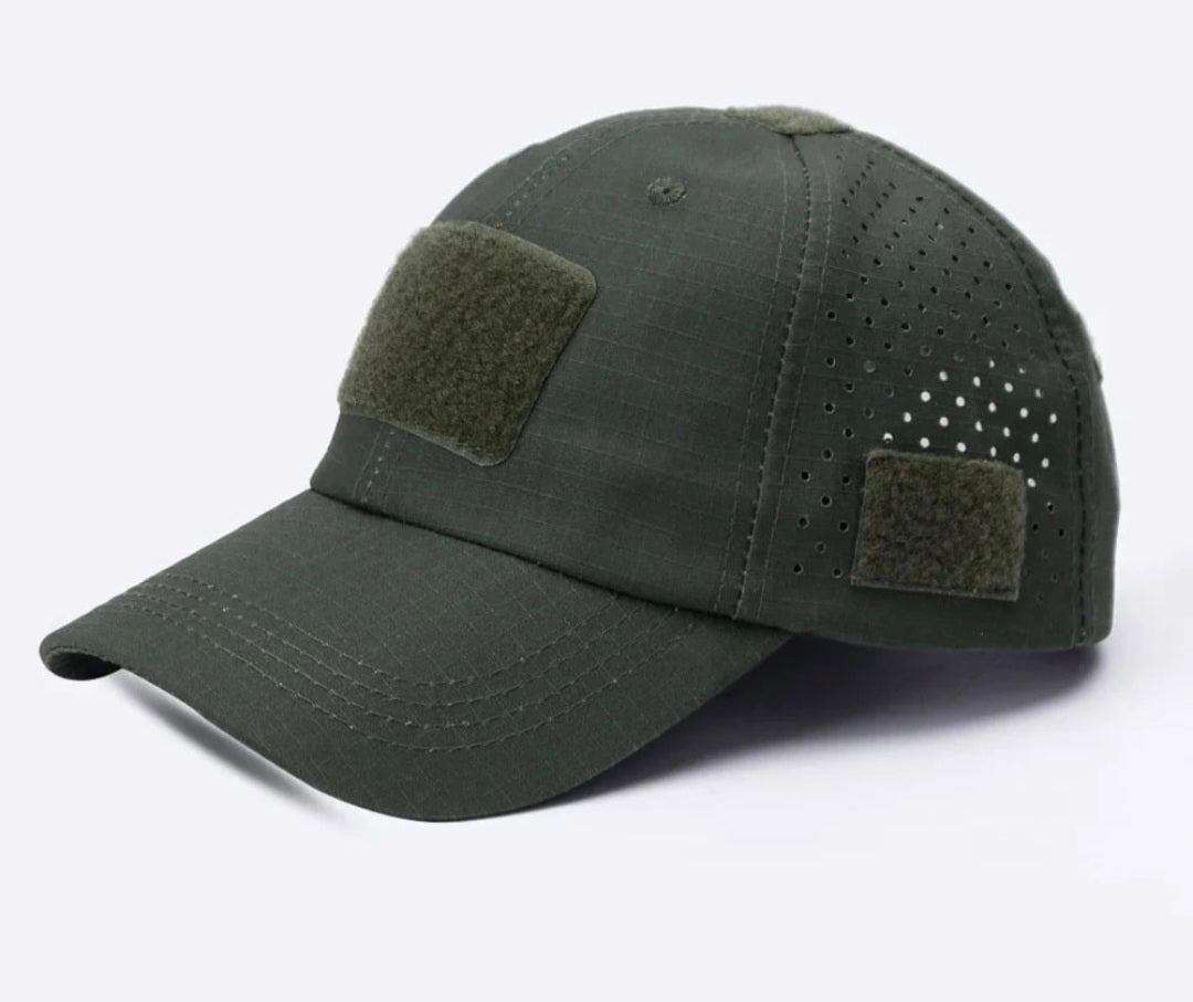 Camouflage built in sunglasses slot cap